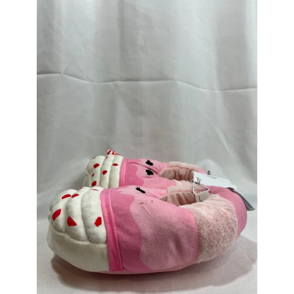 Squishmallows Peppermint Hot Cocoa Pink Plush Slippers Kids Size 4-5 NWT